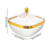 Maxbell Countertop Fruit Bowl with Lid Fruit Basket for Kitchen Counter Fruit Snacks Square L