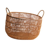 Maxbell Woven Basket with Handles Large Laundry Hamper for Laundry Room Home Pillows L