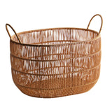 Maxbell Woven Basket with Handles Large Laundry Hamper for Laundry Room Home Pillows L