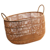 Maxbell Woven Basket with Handles Large Laundry Hamper for Laundry Room Home Pillows L