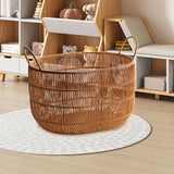Maxbell Woven Basket with Handles Large Laundry Hamper for Laundry Room Home Pillows L