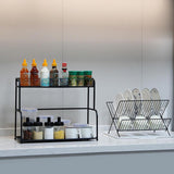 Maxbell 2 Layer Spice Rack Countertop Shelf Organizer for Living Room Cupboard Table