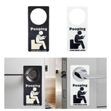 Maxbell Bathroom Sign for Door Humorous Funny Door Hanger Sign for Room Restroom Bar Black