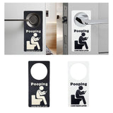Maxbell Bathroom Sign for Door Humorous Funny Door Hanger Sign for Room Restroom Bar Black