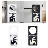 Maxbell Bathroom Sign for Door Humorous Funny Door Hanger Sign for Room Restroom Bar Black