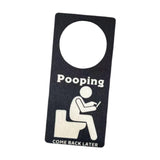 Maxbell Bathroom Sign for Door Humorous Funny Door Hanger Sign for Room Restroom Bar Black
