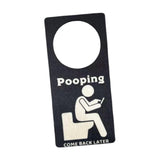 Maxbell Bathroom Sign for Door Humorous Funny Door Hanger Sign for Room Restroom Bar Black