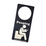 Maxbell Bathroom Sign for Door Humorous Funny Door Hanger Sign for Room Restroom Bar Black
