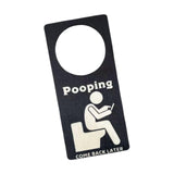 Maxbell Bathroom Sign for Door Humorous Funny Door Hanger Sign for Room Restroom Bar Black