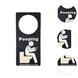 Maxbell Bathroom Sign for Door Humorous Funny Door Hanger Sign for Room Restroom Bar Black