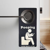 Maxbell Bathroom Sign for Door Humorous Funny Door Hanger Sign for Room Restroom Bar Black