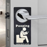 Maxbell Bathroom Sign for Door Humorous Funny Door Hanger Sign for Room Restroom Bar Black