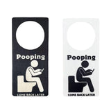 Maxbell Bathroom Sign for Door Humorous Funny Door Hanger Sign for Room Restroom Bar Black