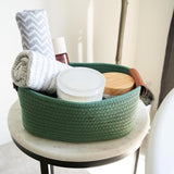 Maxbell 5Pcs Woven Baskets Organization for Organizing for Bathroom Laundry Entryway Green