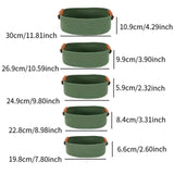 Maxbell 5Pcs Woven Baskets Organization for Organizing for Bathroom Laundry Entryway Green