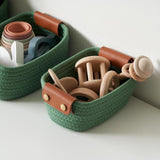 Maxbell 5Pcs Woven Baskets Organization for Organizing for Bathroom Laundry Entryway Green