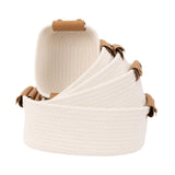 Maxbell 5Pcs Woven Baskets Organization for Organizing for Bathroom Laundry Entryway White