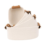 Maxbell 5Pcs Woven Baskets Organization for Organizing for Bathroom Laundry Entryway White