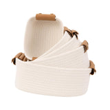 Maxbell 5Pcs Woven Baskets Organization for Organizing for Bathroom Laundry Entryway White