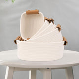 Maxbell 5Pcs Woven Baskets Organization for Organizing for Bathroom Laundry Entryway White