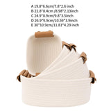 Maxbell 5Pcs Woven Baskets Organization for Organizing for Bathroom Laundry Entryway White