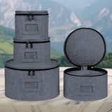 Maxbell 4Pcs China Storage Containers Dinnerware Storage for Saucers Dinnerware Mugs Gray