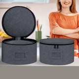 Maxbell 4Pcs China Storage Containers Dinnerware Storage for Saucers Dinnerware Mugs Gray