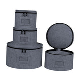 Maxbell 4Pcs China Storage Containers Dinnerware Storage for Saucers Dinnerware Mugs Gray