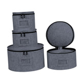 Maxbell 4Pcs China Storage Containers Dinnerware Storage for Saucers Dinnerware Mugs Gray