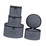 Maxbell 4Pcs China Storage Containers Dinnerware Storage for Saucers Dinnerware Mugs Gray