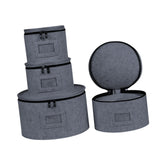 Maxbell 4Pcs China Storage Containers Dinnerware Storage for Saucers Dinnerware Mugs Gray