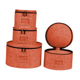 Maxbell 4Pcs China Storage Containers Dinnerware Storage for Saucers Dinnerware Mugs Orange