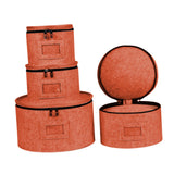 Maxbell 4Pcs China Storage Containers Dinnerware Storage for Saucers Dinnerware Mugs Orange