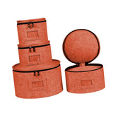 Maxbell 4Pcs China Storage Containers Dinnerware Storage for Saucers Dinnerware Mugs Orange