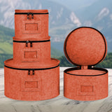 Maxbell 4Pcs China Storage Containers Dinnerware Storage for Saucers Dinnerware Mugs Orange