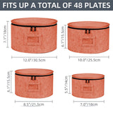 Maxbell 4Pcs China Storage Containers Dinnerware Storage for Saucers Dinnerware Mugs Orange