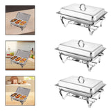 Maxbell Buffet Warmer Set Stainless Steel Food Warmer Set for Events Wedding Banquet 1 Grid