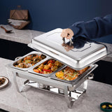 Maxbell Buffet Warmer Set Stainless Steel Food Warmer Set for Events Wedding Banquet 2 Grid
