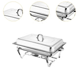 Maxbell Buffet Warmer Set Stainless Steel Food Warmer Set for Events Wedding Banquet 2 Grid