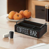 Maxbell Coffee Station Organizer Wooden Coffee Pod Storage for Home Party Restaurant black