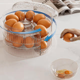 Maxbell Rolling Egg Storage Container Space Saving for Pantry Fridge Door Countertop Clear Double Tier