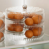 Maxbell Rolling Egg Storage Container Space Saving for Pantry Fridge Door Countertop Clear Double Tier