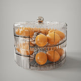 Maxbell Rolling Egg Storage Container Space Saving for Pantry Fridge Door Countertop Clear Double Tier