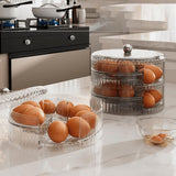 Maxbell Rolling Egg Storage Container Space Saving for Pantry Fridge Door Countertop Clear Double Tier