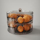 Maxbell Rolling Egg Storage Container Space Saving for Pantry Fridge Door Countertop Gray Double Tier