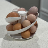 Maxbell Spiral Egg Dispenser Display Modern Egg Storage Container for Pantry Counter