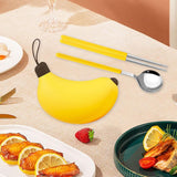 Maxbell Kids Chopsticks and Spoon Reusable Cute Flatware Set for Home School Kitchen