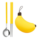 Maxbell Kids Chopsticks and Spoon Reusable Cute Flatware Set for Home School Kitchen