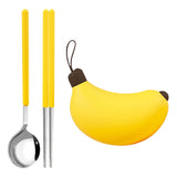 Maxbell Kids Chopsticks and Spoon Reusable Cute Flatware Set for Home School Kitchen