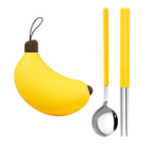 Maxbell Kids Chopsticks and Spoon Reusable Cute Flatware Set for Home School Kitchen